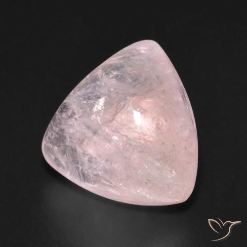 Morganite Rosa medio naturale da 6.66 ct, Taglio trillion, Trasparente