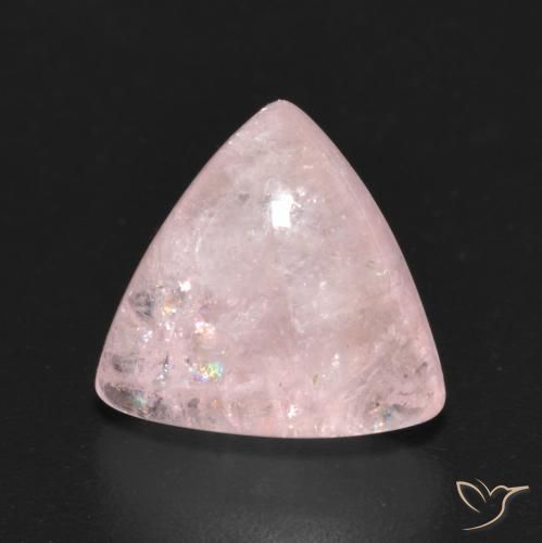 4.11ct Naturale Rosa Corallo Chiaro Morganite, Taglio trillion, Trasparente