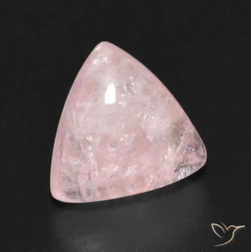 Morganite Rosa Corallo Chiaro naturale da 4.11 ct, Taglio trillion, Trasparente