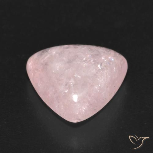 Morganite Rosa Corallo Chiaro naturale da 4.11 ct, Taglio trillion, Trasparente