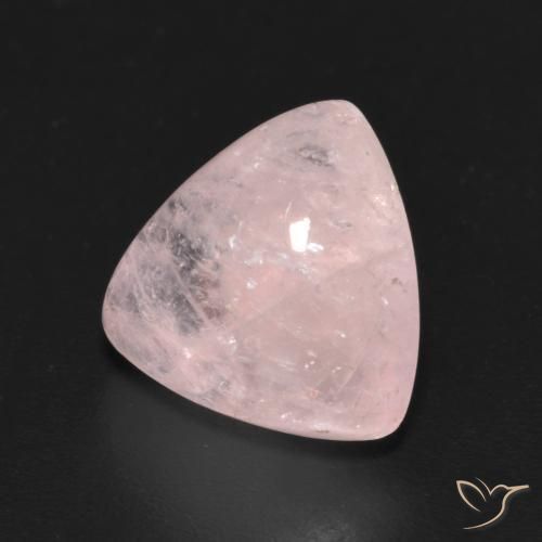 Morganite Rosa Corallo Chiaro naturale da 4.17 ct, Taglio trillion, Trasparente