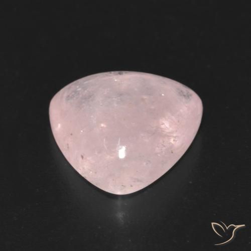 Morganite Rosa Corallo Chiaro naturale da 4.17 ct, Taglio trillion, Trasparente