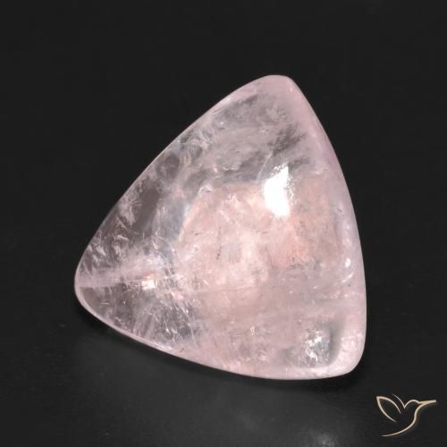 Morganite rosa fenicottero naturale da 5.39 ct, Taglio trillion, Trasparente