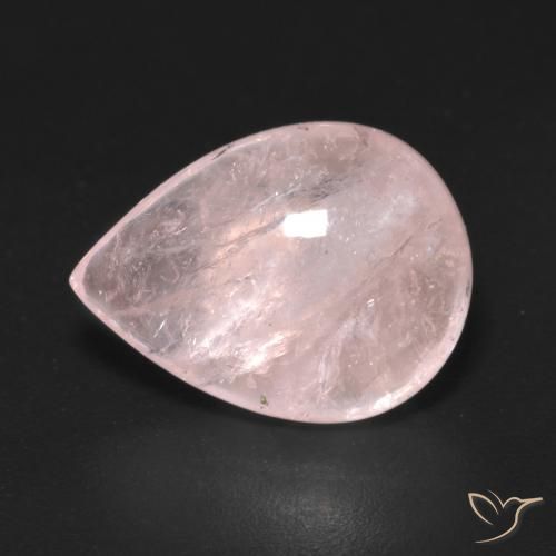 7.57ct Naturale Rosa corallo Morganite, Forma a pera, Trasparente