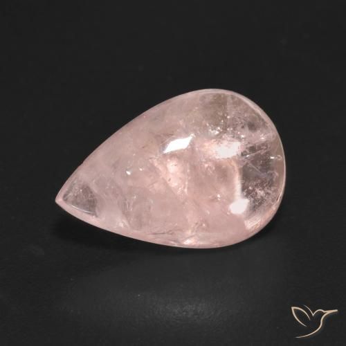 3.22ct Naturale rosa fenicottero Morganite, Forma a pera, Trasparente