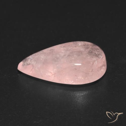 Morganite rosa fenicottero naturale da 4.49 ct, Forma a pera, Trasparente