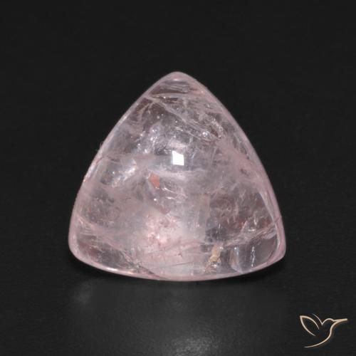 4.11ct Naturale Rosa corallo Morganite, Taglio trillion, Trasparente