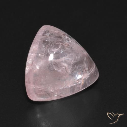 Morganite Rosa corallo naturale da 4.11 ct, Taglio trillion, Trasparente