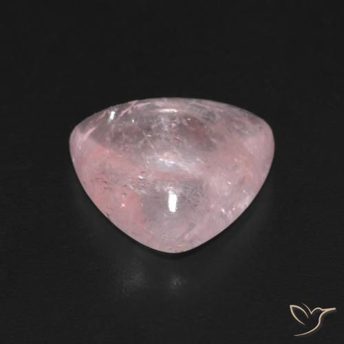 Morganite Rosa corallo naturale da 4.11 ct, Taglio trillion, Trasparente