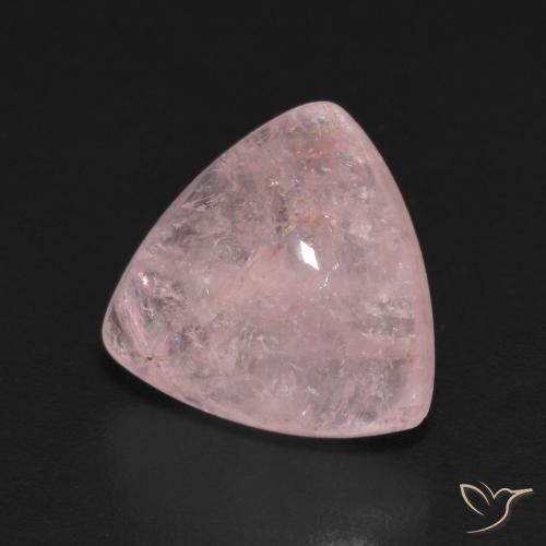 Morganite Rosa Corallo Chiaro naturale da 4.18 ct, Taglio trillion, Trasparente