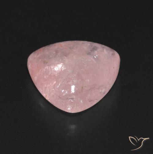 Morganite Rosa Corallo Chiaro naturale da 4.18 ct, Taglio trillion, Trasparente