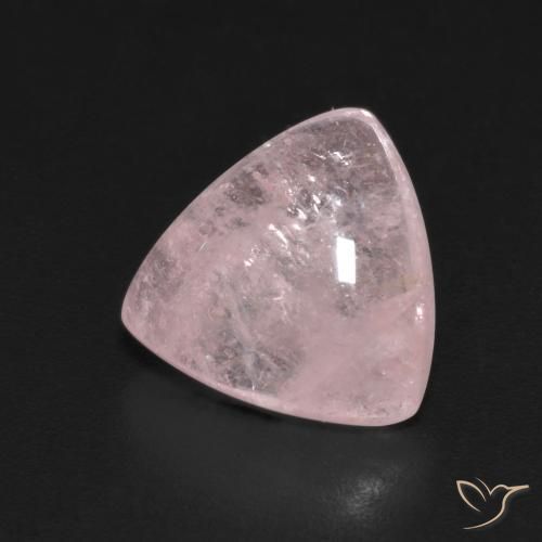 Morganite Rosa corallo naturale da 3.93 ct, Taglio trillion, Trasparente