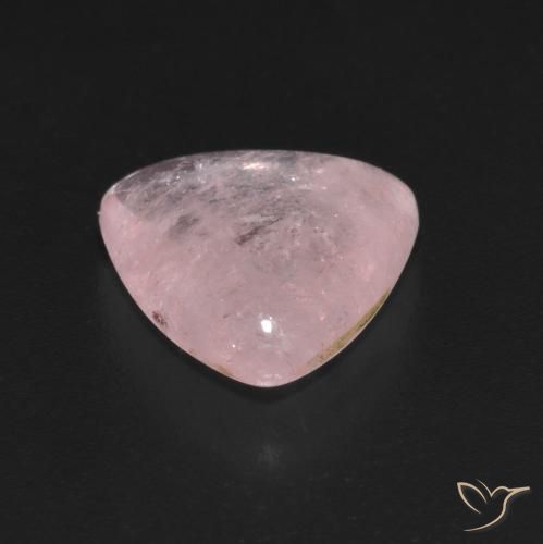 Morganite Rosa corallo naturale da 3.93 ct, Taglio trillion, Trasparente