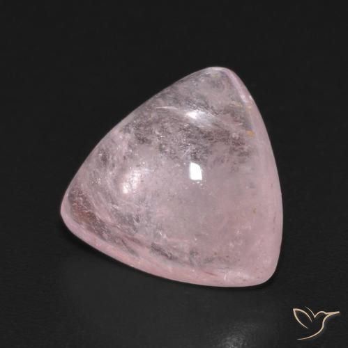 Morganite Rosa corallo naturale da 5.33 ct, Taglio trillion, Trasparente