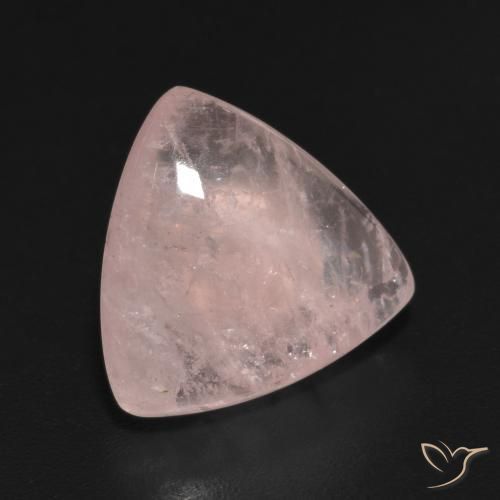 Morganite Rosa Corallo Chiaro naturale da 5.37 ct, Taglio trillion, Trasparente