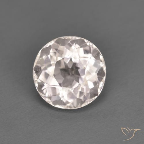 1.35ct Naturale Rosa Molto Chiaro Morganite, Rotondo, VVS