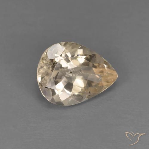 Morganite Light Neutral Orange naturale da 0.98 ct, Forma a pera, VS