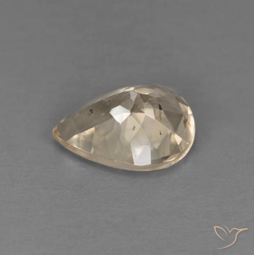 Morganite Light Neutral Orange naturale da 0.98 ct, Forma a pera, VS