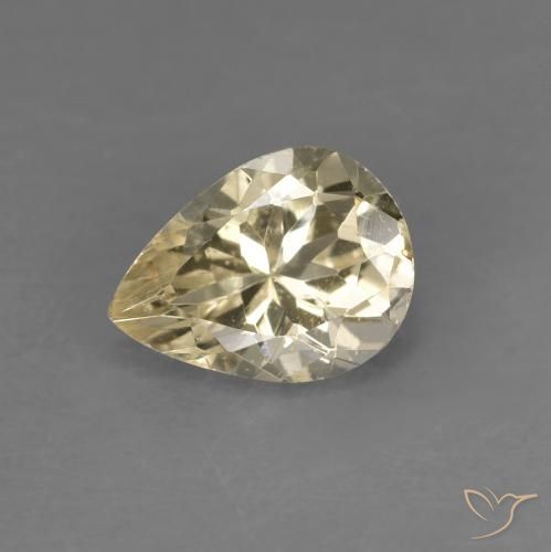 0.90ct Naturale Dorato chiaro Morganite, Forma a pera, VS