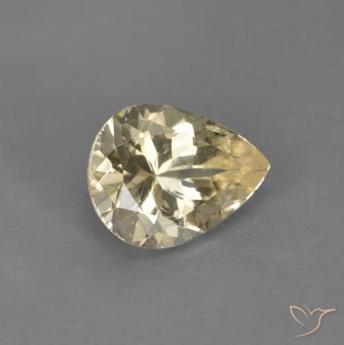 Morganite Dorato chiaro naturale da 0.90 ct, Forma a pera, VS