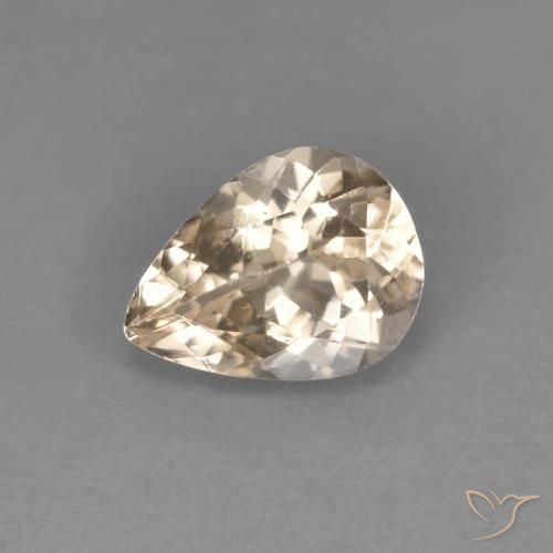 0.98ct Naturale Dorato chiaro Morganite, Forma a pera, VVS-VS