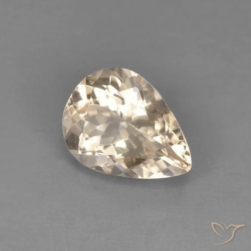 Morganite Dorato chiaro naturale da 0.98 ct, Forma a pera, VVS-VS