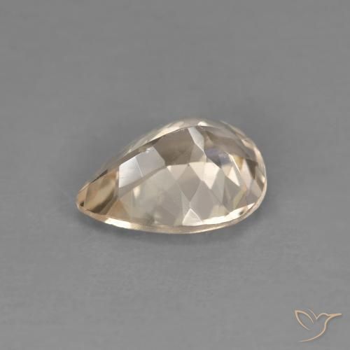 Morganite Dorato chiaro naturale da 0.98 ct, Forma a pera, VVS-VS