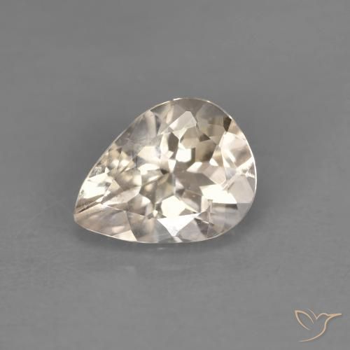 0.89ct Naturale Dorato chiaro Morganite, Forma a pera, VVS-VS