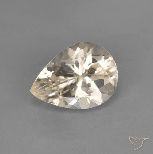 0.96ct Naturale Dorato chiaro Morganite, Forma a pera, VVS-VS