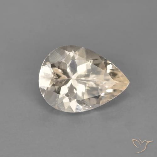 Morganite Dorato chiaro naturale da 0.96 ct, Forma a pera, VVS-VS