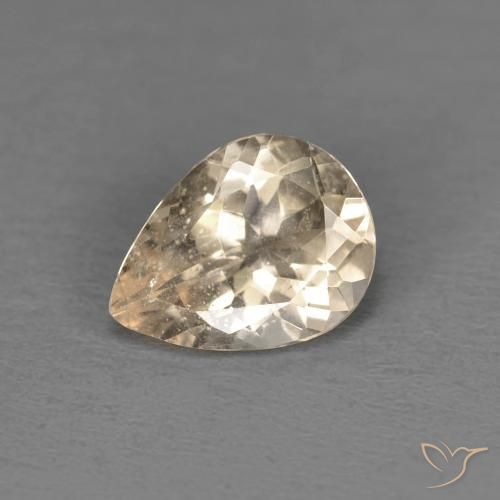 0.89ct Naturale Light Neutral Orange Morganite, Forma a pera, VS