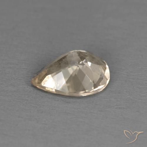 Morganite Light Neutral Orange naturale da 0.89 ct, Forma a pera, VS