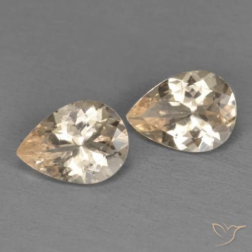 Gemme di Morganite Light Neutral Orange naturale da 1.52 ct, Forma a pera, VS