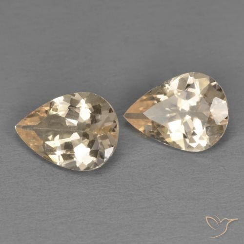 Gemme di Morganite Arancione chiaro naturale da 1.85 ct, Forma a pera, VS