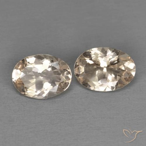 Gemme di Morganite Light Neutral Orange naturale da 1.67 ct, Ovale, VS