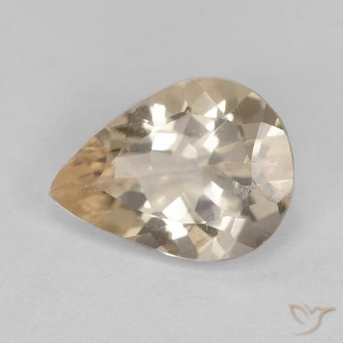 Morganite Dorato chiaro naturale da 0.85 ct, Forma a pera, VS