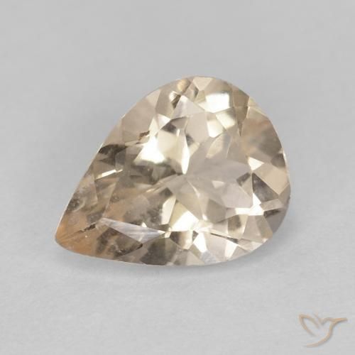 0.79ct Naturale Arancione chiaro Morganite, Forma a pera, VVS