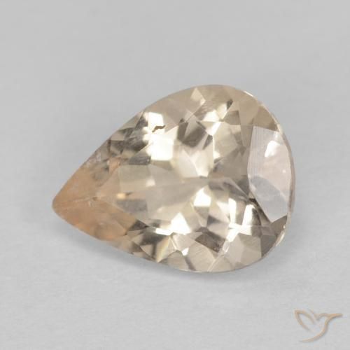Morganite Arancione chiaro naturale da 0.79 ct, Forma a pera, VVS