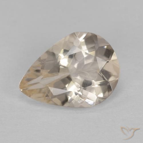 0.78ct Naturale Arancione chiaro Morganite, Forma a pera, VVS
