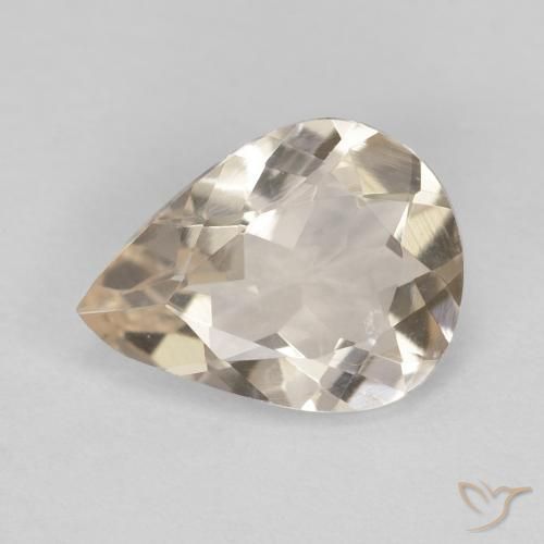 0.75ct Naturale Light Neutral Orange Morganite, Forma a pera, VVS-VS