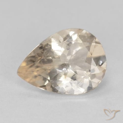 0.85ct Naturale Dorato chiaro Morganite, Forma a pera, VS