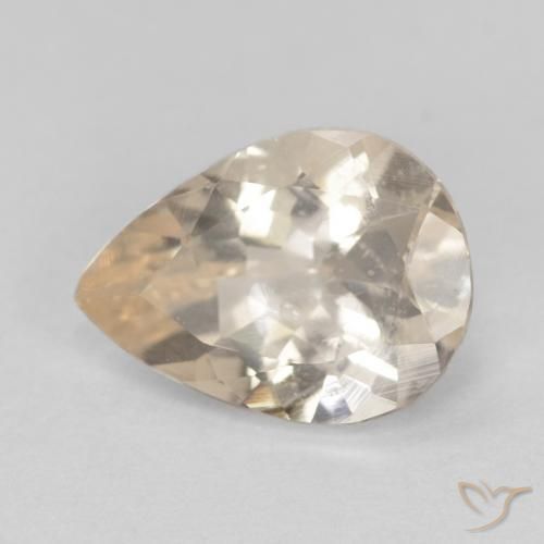 Morganite Dorato chiaro naturale da 0.85 ct, Forma a pera, VS