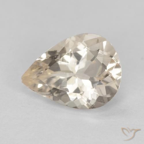 Morganite Dorato chiaro naturale da 0.83 ct, Forma a pera, VVS