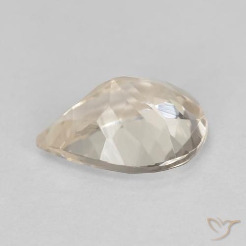 Morganite Dorato chiaro naturale da 0.83 ct, Forma a pera, VVS