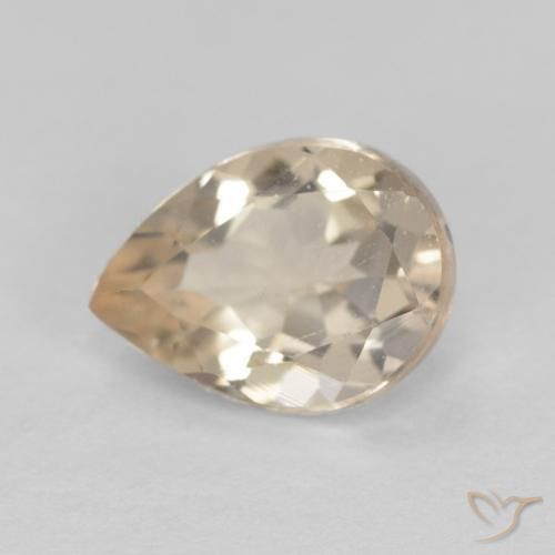 0.77ct Naturale Dorato chiaro Morganite, Forma a pera, VVS-VS