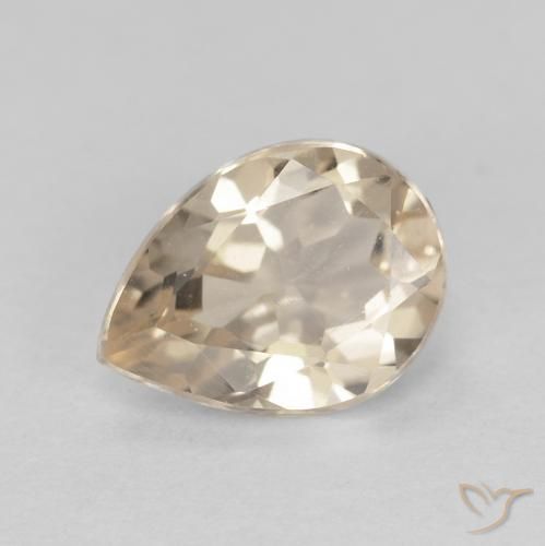 Morganite Dorato chiaro naturale da 0.77 ct, Forma a pera, VVS-VS