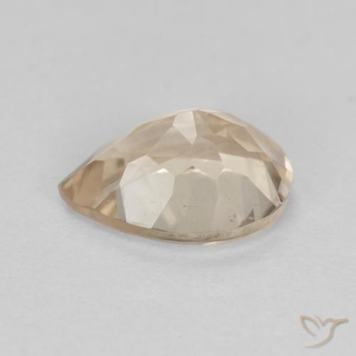 Morganite Dorato chiaro naturale da 0.77 ct, Forma a pera, VVS-VS
