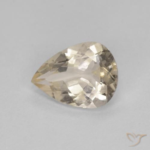 0.83ct Naturale Dorato chiaro Morganite, Forma a pera, VVS-VS