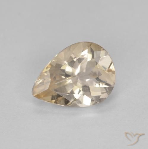 0.84ct Naturale Dorato chiaro Morganite, Forma a pera, VS