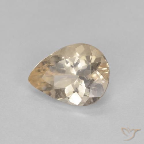 Morganite Dorato chiaro naturale da 0.84 ct, Forma a pera, VS